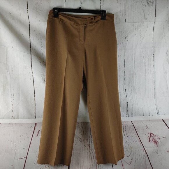 AK Anne Klein Size 12P Desert Tan 3 Button Lined 2pc Pants Suit W/Pockets 34x29 - Picture 12 of 16